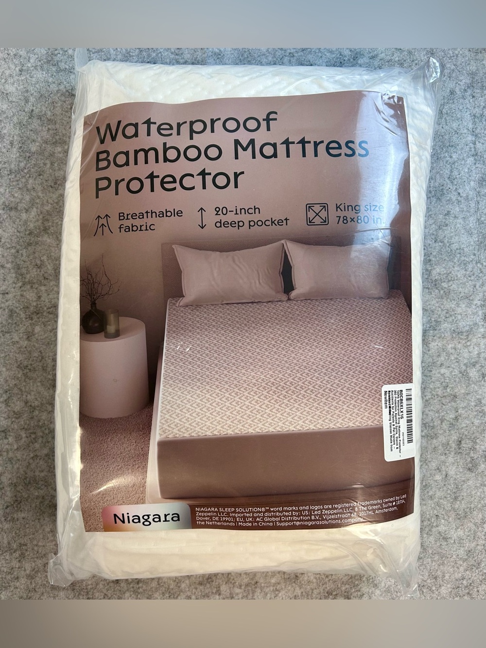 New Sealed Waterproof King Mattress Cover Bamboo Deep Pockets